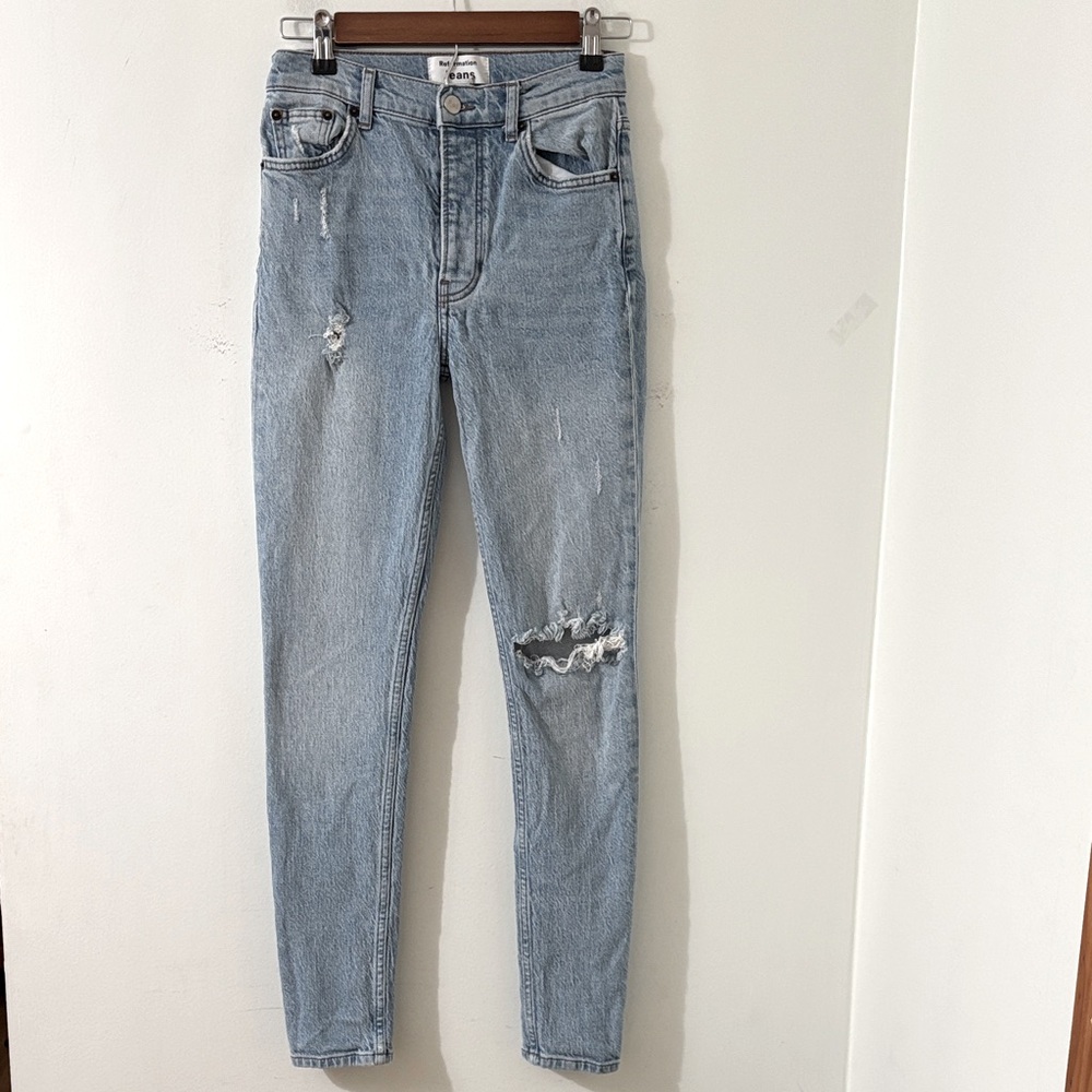 Reformation Serena High Rise Skinny Hidden Button Fly Jeans size 25